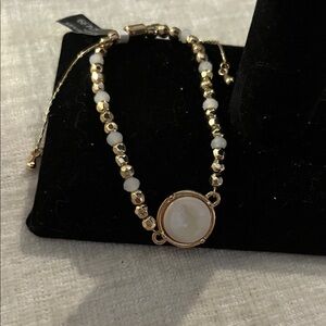 Banana Republic Elegant Gold and Cream Bracelet